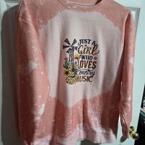 Pink Tie-Dye Country Music Sweatshirt